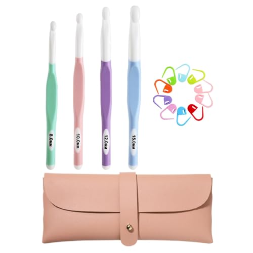 Générique Häkelnadel-Set, Smooth Knitting Needles, Ergonomic Hook Kit, Häkelnadel-Set, Häkelnadeln, Häkelnadeln, Häkelnadeln, Häkelnadeln, Organizer von Générique