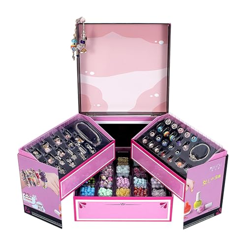 Générique Kids Jewelry Making Kit, Handmade Beads Set, Charm Making Set, Kids Beading Kits, Kids Jewelry Making Kit with Beads and Portable Bracelet Organizer Box for Boys and Girls von Générique