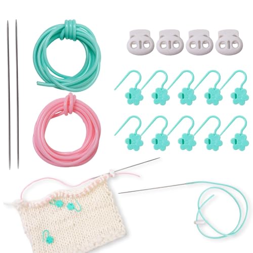 Générique Knit Stitches Keeper – Stithes Stopper Set, Silikon Knit, Handwerkswerkzeug mit hohlem Seil für Kleidung, Scrapbooking, Häkeln und Handwerk Générique Knit Stitches Keeper – Stithes Stopper Set, Silikon Knit, Handwerkswerkzeug mit hohlem Seil für Kleidung, Scrapbooking, Häkeln und Handwerk von Générique