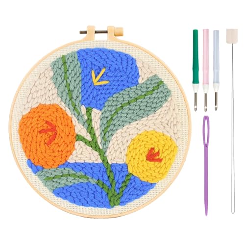 Générique Needlework Stickerei-Set, Floral Craft, Artistic Embroidery Kit, Stickerei Cloth Kit, Creative Floral Crafts, Embroidery Tools Set, Embroidery Kit für Männer, -Handarbeiten Kit von Générique