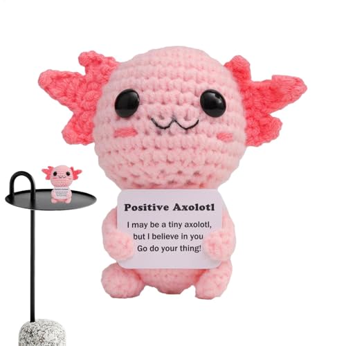 Générique Positive Axolotl-Tier-Häkelnadel, gestricktes Axolotl-Spielzeug, Positive Tierpuppe, lustig, emotionale Unterstützung für Plüsch, Inspirieren von Axolotl für die Heimdekoration, von Générique