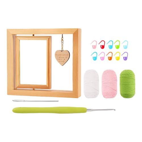 Générique Rotating Floating Photo Frame, Häkelrahmen-Set, kreatives Knitting und Weaving Set, Stylish Haken Making Tool, perfekt für Heimdekoration und Bastelfreunde von Générique