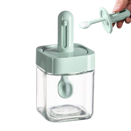 Générique Telescopic Seasoning Jars, Clear Kitchen Würzglas, Salzbehälter mit Löffel, Salz und Pfeffer, Vorratsglas, Küchenbehälter mit Löffel, Glas Seasoning Jar für die Küche von Générique