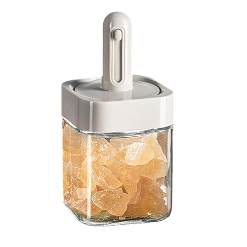 Générique Telescopic Seasoning Jars, Clear Kitchen Würzglas, Salzbehälter mit Löffel, Salz und Pfeffer, Vorratsglas, Küchenbehälter mit Löffel, Glas Seasoning Jar für die Küche von Générique