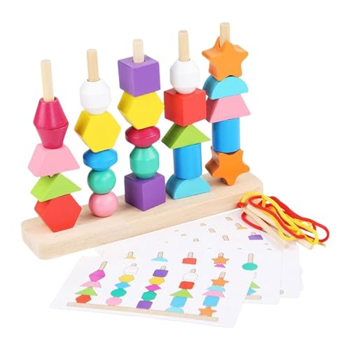 Générique Toddler Tri Toy Toys, Form Matching Game | Sets mit interaktiven Schnürperlen aus Holz, Lernsortierer für Mädchen und Jungen von Générique