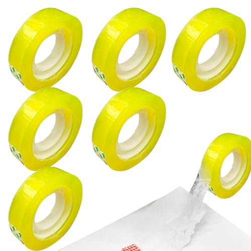 Générique Transparentes Schreibwarenband, transparentes Allzweckband | 6 Rollen transparentes Klebeband – Lösen Sie transparentes Klebeband sanft für Büros von Générique