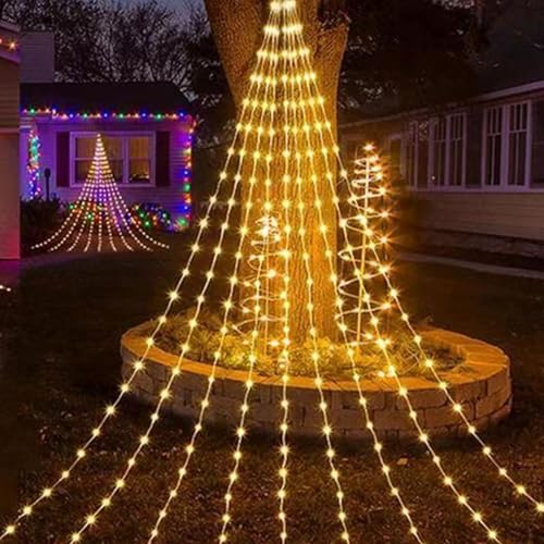 Générique Twinkle Fairy Lights | Waterfall Star String Lights | Strand Twinkle Lights | Waterproof Fairy Lights für Christmas, Waterfall Tree Lights for Indoor and Outdoor Holiday Decor von Générique