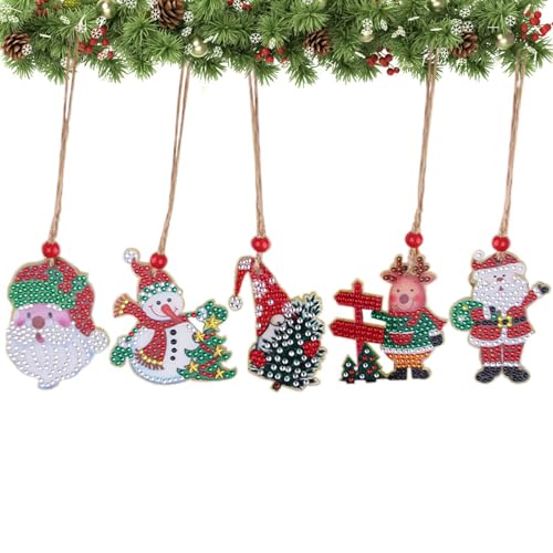 Générique Weihnachtsornamente mit Strasssteinen – Baumschmuck-Set, 5-teilig, Kunst und Handwerk für Weihnachten, perfektes Geschenk für Mama und Papa, dekorativ von Générique