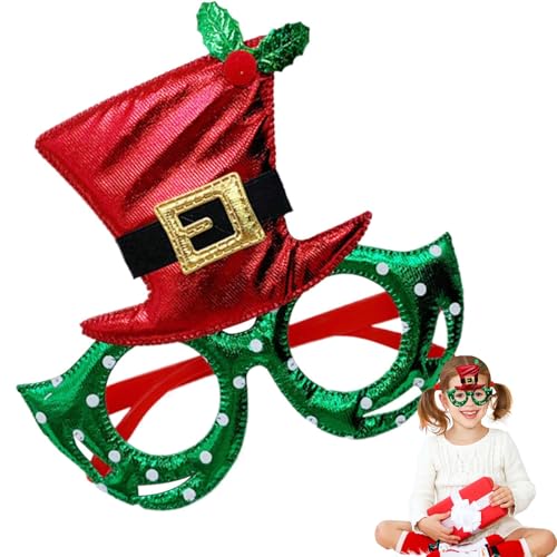 Générique Weihnachtsparty-Brille, Weihnachtsbrille, niedlich, glitzernd, Brillenrahmen, Hut-Design, Weihnachtsparty-Kostüm-Zubehör für den Urlaub von Générique