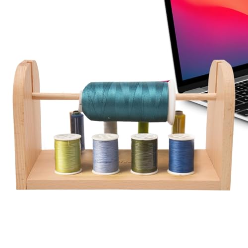 Générique Wooden Spool Holder, Yarn Ball Holder, Thread Rack Organizer, Sewing Spool Stand, Embroidery Thread Rack 26,5 x 12 x 15 cm / 10,43 x 4,72 x 5,91 Zoll für Nähen, Spool Storage Holder von Générique