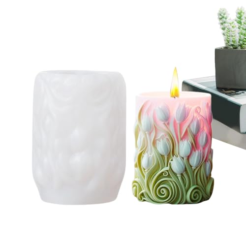 Geprägte Cylinder Candle Molds, Pillar Leaves Resin Casting Molds, Epoxidharz Silikon Mold, Pillar Wax Mold, and Soap Molds, Decorative Candle Molds, von Générique