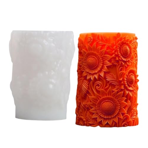 Geprägte Cylinder Candle Molds, Pillar Leaves Resin Casting Molds, Epoxidharz Silikon Mold, Pillar Wax Mold, and Soap Molds, Decorative Candle Molds, von Générique