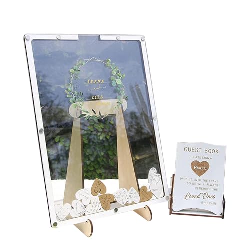 Graduation Guest Book Stand | Wedding Sign Guest Book | Decorative Guest Book Frame | Heart Shaped Guest Book, Heart Guest Book Sign 27 x 37 cm / 10,63 x 14,57 Zoll für den Urlaub von Générique