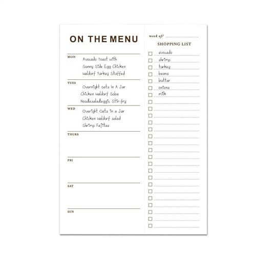 Grocery List Magnet Pad, Weekly Meal, Magnetic Meal Planner, Fridge Grocery List Pad, Tear-off Shopping List Pad, 52-week Meal, Fridge Meal Planning Pad, Magnetic Fridge von Générique