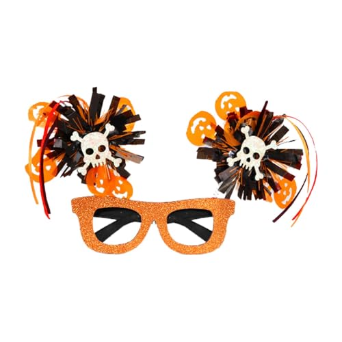 Halloween-Brille, Halloween-Brillenkostüm, Anziehbrille, bunte gestreifte Pompon-Brille, Halloween-Maskerade-Kostüm, lustiges Halloween-Thema, Kugelbrille von Générique