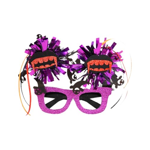 Halloween-Brille, Halloween-Brillenkostüm, Anziehbrille, bunte gestreifte Pompon-Brille, Halloween-Maskerade-Kostüm, lustiges Halloween-Thema, Kugelbrille von Générique