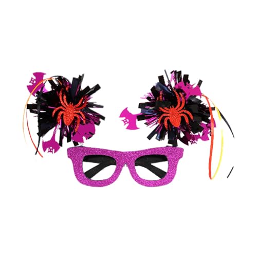 Halloween-Brille, Halloween-Brillenkostüm, Anziehbrille, bunte gestreifte Pompon-Brille, Halloween-Maskerade-Kostüm, lustiges Halloween-Thema, Kugelbrille von Générique