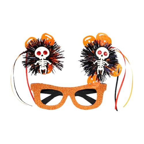 Halloween-Brille, Halloween-Brillenkostüm, Anziehbrille, bunte gestreifte Pompon-Brille, Halloween-Maskerade-Kostüm, lustiges Halloween-Thema, Kugelbrille von Générique