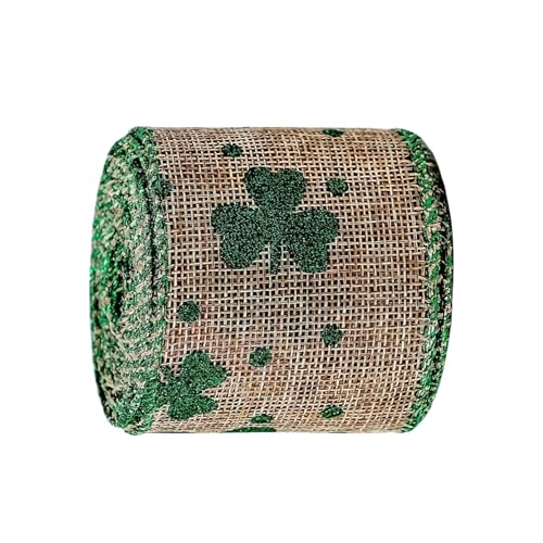 Handgefertigtes Shamrock, Stoffband mit Punkten | Lucky Craft Ribbon – Ripsband zur Dekoration von St. Patrick's Day und lebendigen Grüntönen von Générique