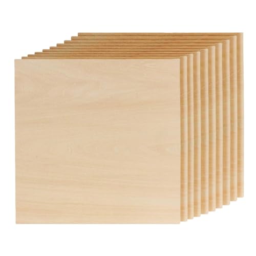 Holzblätter für Kunsthandwerk, dünne Plywood für Projektarbeiten, perfekt für Customization, robustes Design, (10 Stück), ideal zum Basteln, Malen und Modellieren von Générique