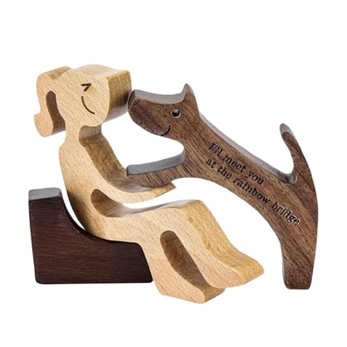 Holzfiguren, Puppy Skulptur aus Holz, exquisite Hundedekoration, Holzstatuen, Hundefigur, Heimdekoration, Holzfigur, rustikale Hundefigur, Holzfigur, für Kabinett von Générique