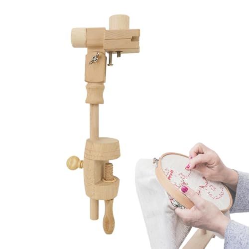 Holzständer für Näharbeiten, 360-Grad-Rotationsrahmen, 8,07-14,76 x 3,94 Zoll, verstellbar, ergonomisches Design, robuste Hands-Freed-Halterung, Smooth-Finish für Stickerei von Générique