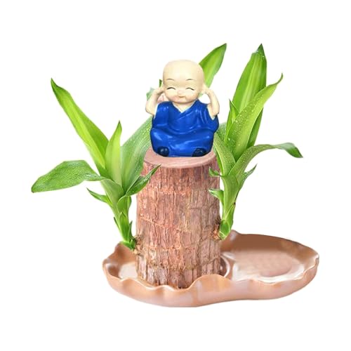 Hydrokultur-Baumstumpf aus Brasilienholz, mit 1 Puppe und Tablett, magischer Keim-Bonsai, Mini-Topf-Dekor für Zuhause und Büro, reinigt die Raumluft (Blau, Einheitsgröße) von Générique