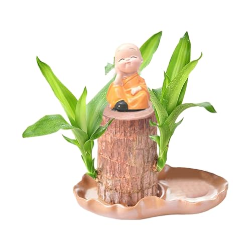 Hydrokultur-Baumstumpf aus Brasilienholz, mit 1 Puppe und Tablett, magischer Keim-Bonsai, Mini-Topf-Dekor für Zuhause und Büro, reinigt die Raumluft Gadget (Orange, Einheitsgröße) von Générique