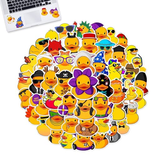 Interaktive Aufkleber, gelbe Duck Stickers, Skateboard-Aufkleber, Yellow Duck Cartoon Aufkleber, wasserfest, dekorativ, Wasserbecher, Laptop, Suitcase-Aufkleber, 4 – 7 cm, 28 g von Générique