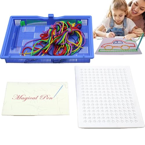 Kids Drawing Board, Braided Drawing Board, Educational Drawing Board, Colorful Threading Toy, Threading Boards for Kids Featuring a Colorful Design and Educational Threading Patterns von Générique