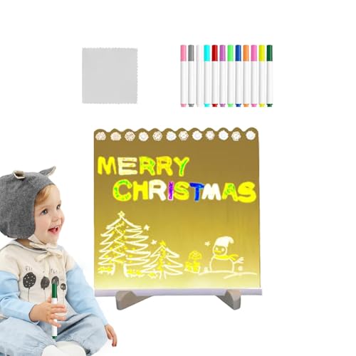 LED Acryl Trocken abwischbare Tafel - Beleuchtetes Zeichenbrett für Büro-Memo, exquisite LED-Notiztafel, multifunktionale Acryl-Trockenlöschtafel für Schule, Café, M von Générique