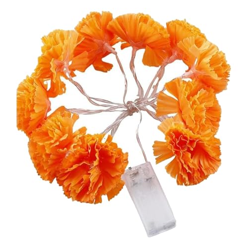 Lighted Marigold Garland, batteriebetriebene Garland, bunte - , Marigold String Lights, festliche Blumendekoration, Innendekoration, Marigold Garland, Diwali Dekoration für Zuhause, von Générique