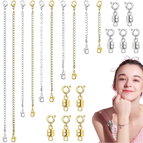 Magnetverschluss für Halskette | 20 Stück Armbandverlängerung | Kreationen & Zubehör für Frauen Mädchen Familie Freunde Alltag Magnetverschluss für Halskette | 20 Stück Armbandverlängerung | Kreationen & Zubehör für Frauen Mädchen Familie Freunde Alltag von Générique