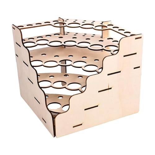 Malerhalter, modularer Farbhalter, Holzständer mit Tier-Layout, 25,9 x 17,48 x 16,69 cm, perfektes Aufbewahrungsregal für Malereiflaschen, Bürsten und Kunstbedarf von Générique