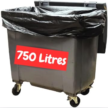 Müllbeutel, 750 l, Schutzbezug für Müllbehälter, 750 l, 20 Beutel, 750 l, schwarz, für alle Arten von Abfall und Müll, Dicke 35 µ, auslaufsicher und schmutzabweisend von Générique