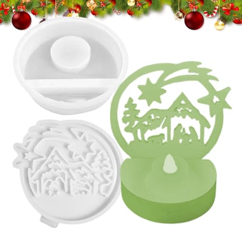 Nativity Set Silikon Mold – Nativity Silikon Casting Christmas Mold | Candle Making Mold, Nativity Decor Mold For , Candle, Soap, Crafts von Générique