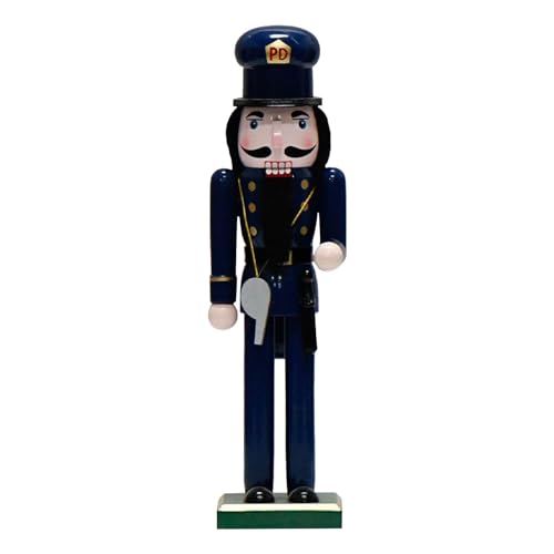 Nussknacker Weihnachten | Nussknacker Polizist | Holzfigur, Nussknacker 14 Zoll, Urlaubs-Nussknacker, Nussknacker-Figur aus Holz, Weihnachtsdekoration von Générique