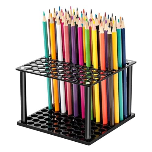 Pinselhalter – Stifthalter | Pinselhalter mit 96 Löchern, Aufbewahrungsregal für Schreibtisch, Acryl, langlebig und wiederverwendbar, tragbar, für Modellierwerkzeuge von Markern Pinselhalter – Stifthalter | Pinselhalter mit 96 Löchern, Aufbewahrungsregal für Schreibtisch, Acryl, langlebig und wiederverwendbar, tragbar, für Modellierwerkzeuge von Markern von Générique