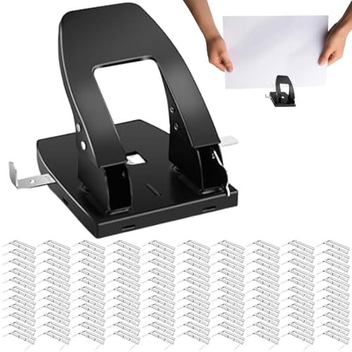 Premium 2-Hole Puncher | Effortless Low Force Metal Paper Punch | Heavy-Duty Precision Hole Punch for Binders, Office and Crafts – Compact Design for Easy Portability von Générique