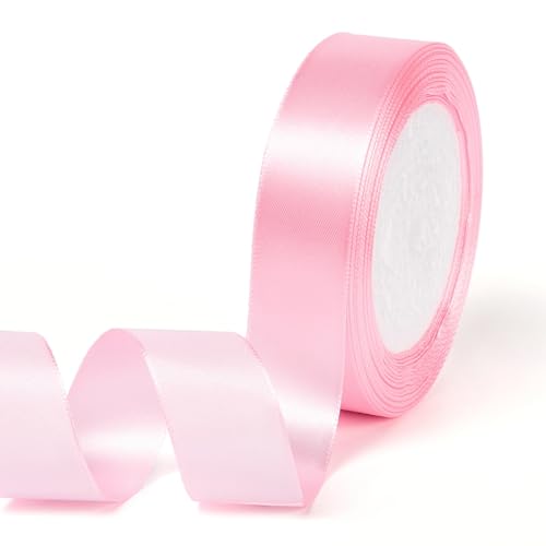 Satinband, 7 Farben, 25 mm breit, dekorativ, zum Verpacken von Geschenken und zum Basteln (Rosa) von Générique