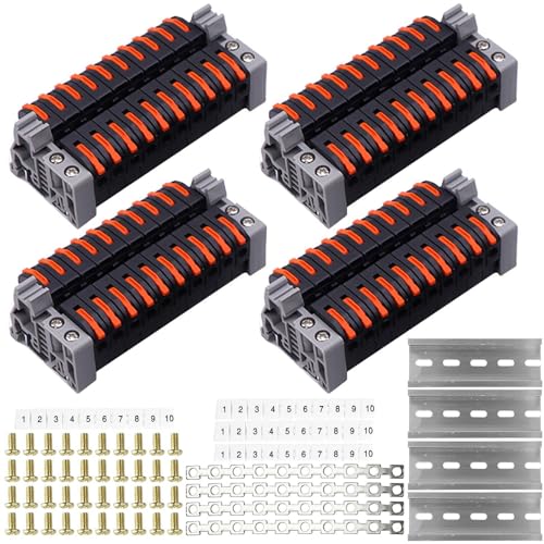 Schienen-Spannklemme, Kombi-Klemme auf Schiene | Drahtverbinder für die Verkabelung – 40-teilige Klemmenblöcke, -Spleißdrahtverbinder, kompakte Steckverbinder für Lig-Schaltkreise von Générique