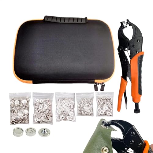 Snap Fastener Kit, Heavy Duty Snap Kit, Snap Pliers Tool, Sewing Snap Buttons, Snap Fastener for Clothing, Fabric Sewing Snaps, Snap Ring Folers Kit, Handheld Snap Button Tool, Snap Repair Kit, Metall von Générique