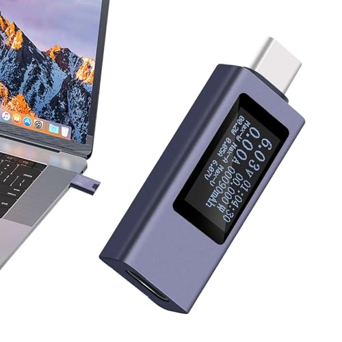 Spannungsprüfer USB Typ C – Spannungsprüfer Typ C, Ladegerät | Elektrischer Voltmeter und Amperemeter für USB-Telefonkabel, ideal zum Messen von Arbeitszeit und Perform von Générique