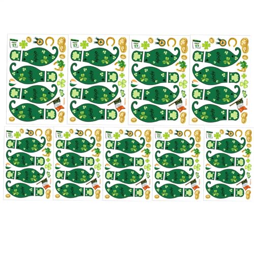 St. Patrick's Day Floor Stickers, Green Shamrock Decals, Festliche Shamrock Floor Dekorationen, St. Patrick's Day Footprint Sticker, entfernbar Green Shamrock Stickers, Party Shamrock Feet Floor von Générique