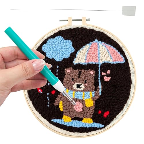 Sticknadel Punch Stift – Handstickzeichen mit ergonomischem Griff, Kreuzstich-Set und Stickgarn | Handwerkzeug für handgefertigte Teppiche, Kunstset Sticknadel Punch Stift – Handstickzeichen mit ergonomischem Griff, Kreuzstich-Set und Stickgarn | Handwerkzeug für handgefertigte Teppiche, Kunstset von Générique