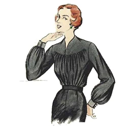 Vintage-Schnittmuster der 1950er-Jahre, Damen-Laternenärmel, Bluse, Brustumfang: 76 cm von Générique