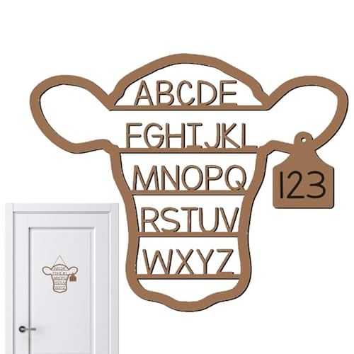 Wanddekoration, Kinderzimmer, Western-Buchstabenzeichen, dekorativer Wandskulpturen, , Cow Shaped Platten, lustig und spielerisch, für Kinderzimmer, Schlafzimmer, Spielzimmer von Générique