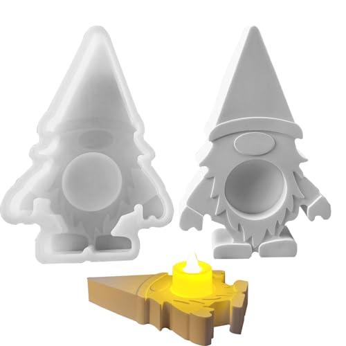 Weihnachten Gnome Kerzenhalter Form - Harz und Silikonform für die Herstellung von Urlaubskerzenhaltern | Epoxidform Gießform Gipsform für Weihnachtsdekoration, ideal für Kerzenhalter f von Générique