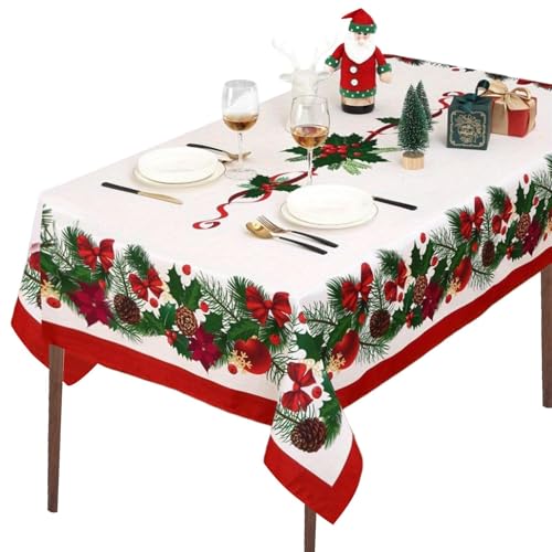 Weihnachts-Tischdecke, Festliche Tischdekoration, quadratische Tischdekoration, Tischabdeckung, helle Farbe, Tischdekoration, Weihnachts-Kaffeetischdecke von Générique