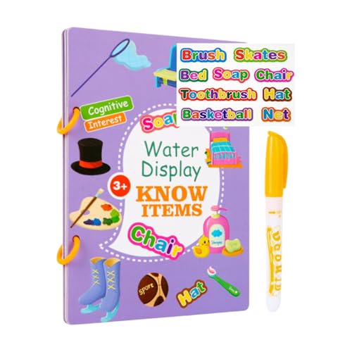 Wiederverwendbares Wassermalbuch, Magic Doodle Malbuch, Water Pen Art Set, Fun Learning Activity, Safe For, Ideal for Preschool und Mädchen, Travel-Friendly, 8 x 10 Zoll von Générique